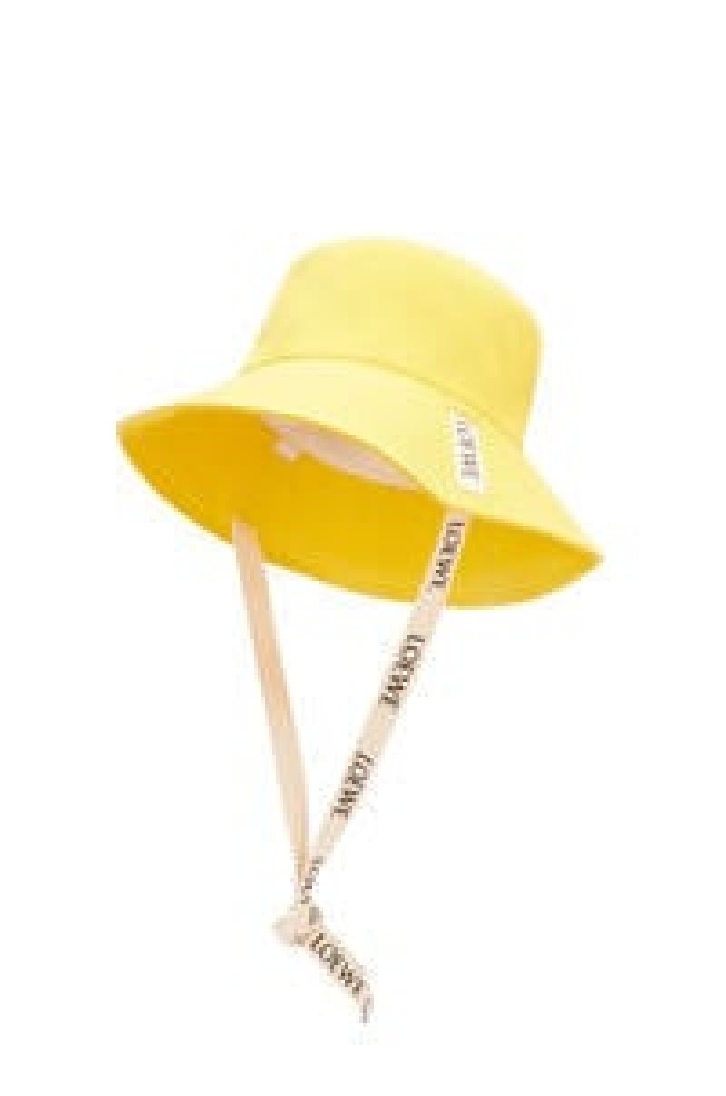 Sombreros Loewe Fisherman hat in canvas and calfskin Mujer Sand | 879PKHBDG