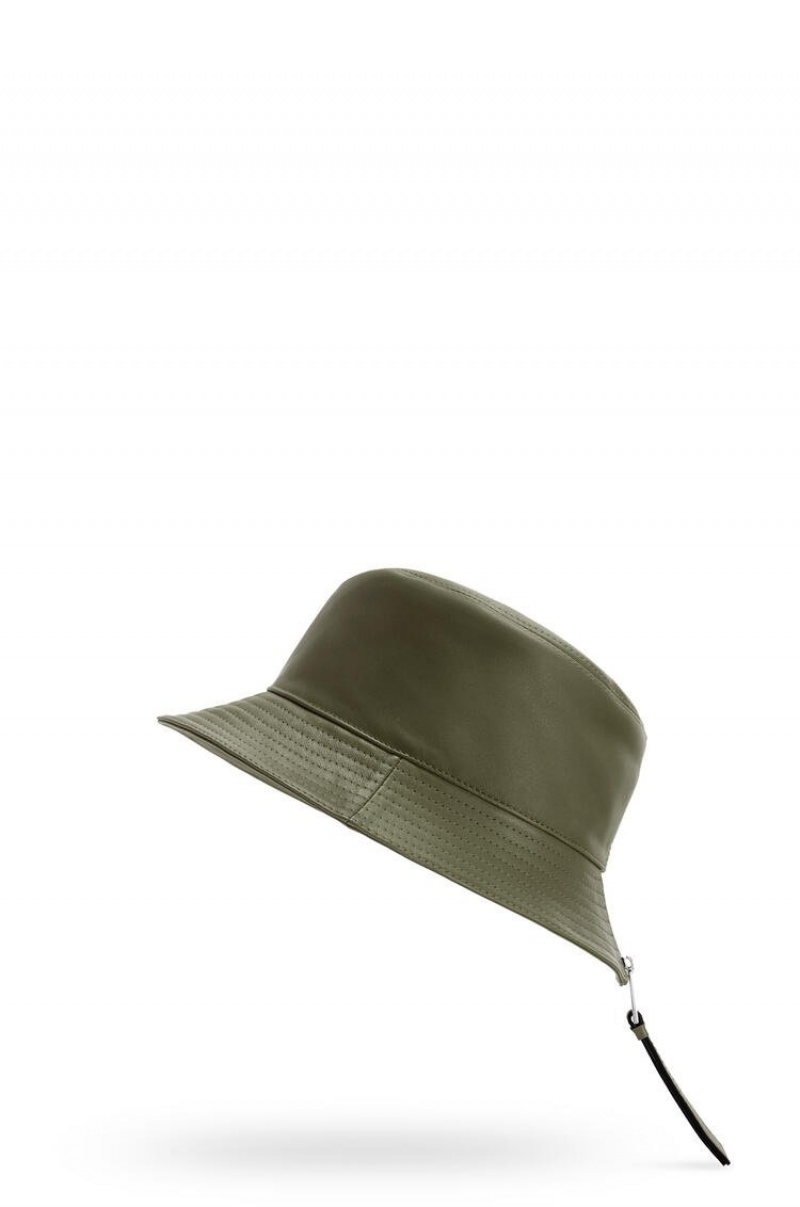 Sombreros Loewe Fisherman hat in nappa calfskin Mujer Kaki Verde | 169KOWJQX