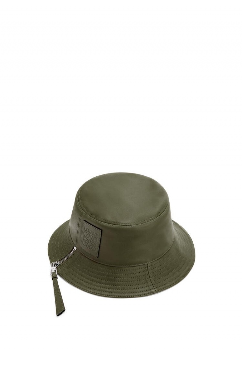 Sombreros Loewe Fisherman hat in nappa calfskin Mujer Kaki Verde | 169KOWJQX