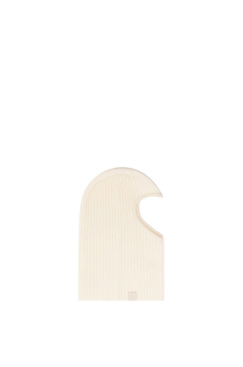 Sombreros Loewe Heart balaclava in. wool Hombre Blancas Blancas | 390IMZNST