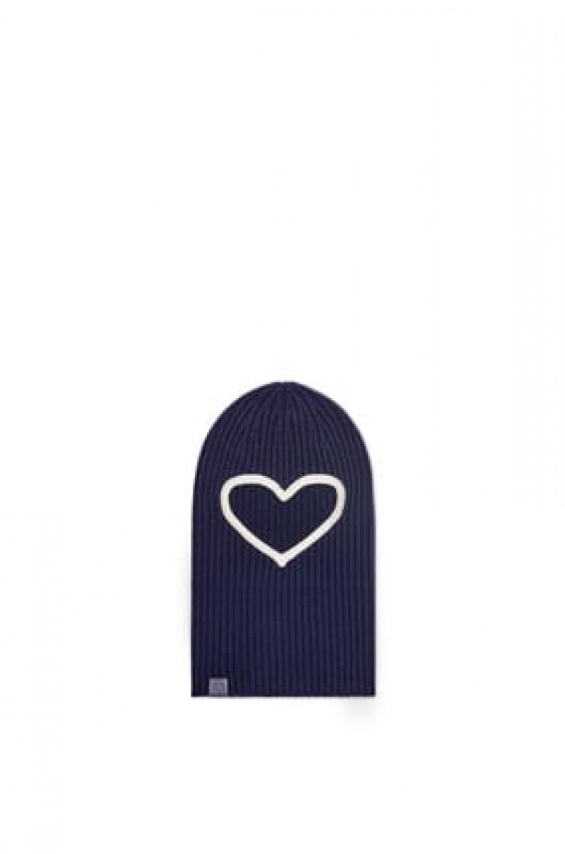 Sombreros Loewe Heart balaclava in. wool Hombre Blancas Blancas | 390IMZNST