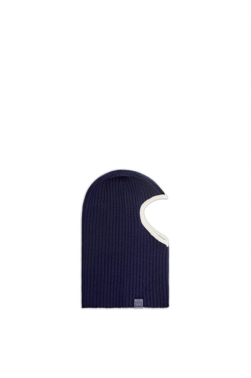 Sombreros Loewe Heart balaclava in. wool Hombre Azul Marino Blancas | 028EUWQCH