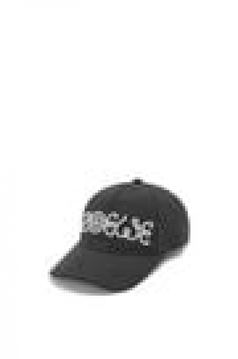 Sombreros Loewe Logo cap in canvas Hombre Negras | 935QZRUAY