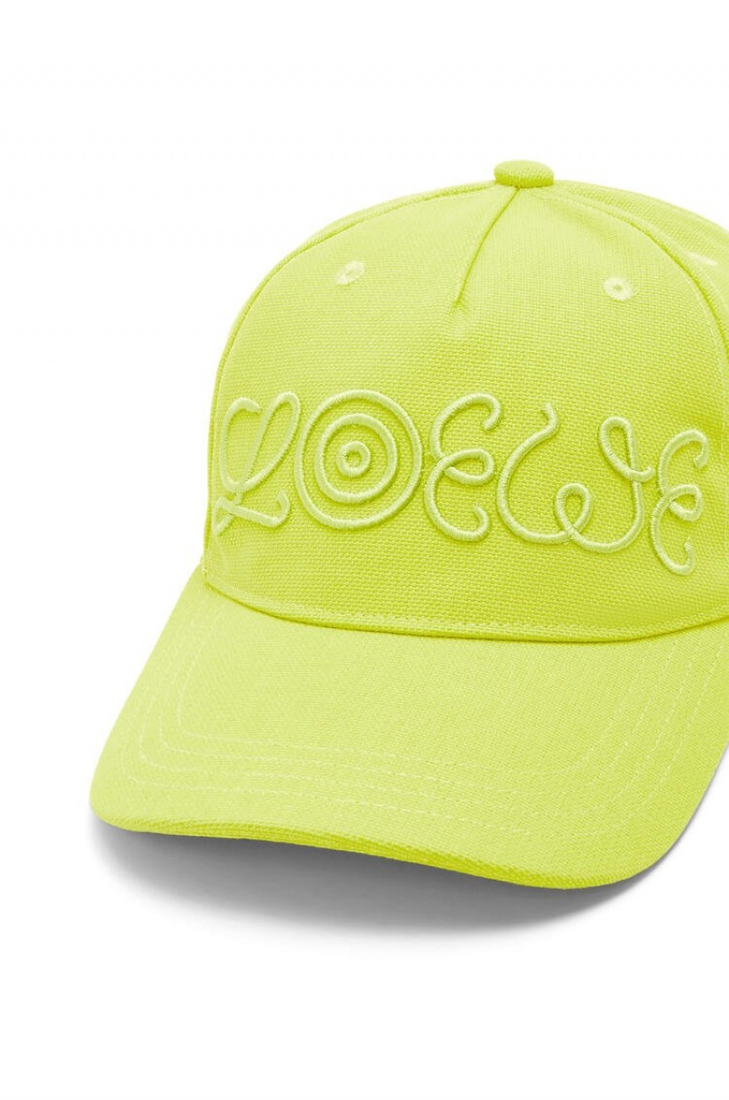 Sombreros Loewe Logo cap in canvas Hombre Amarillo | 187NPTBWX