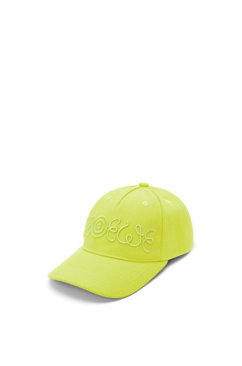 Sombreros Loewe Logo cap in canvas Hombre Amarillo | 187NPTBWX