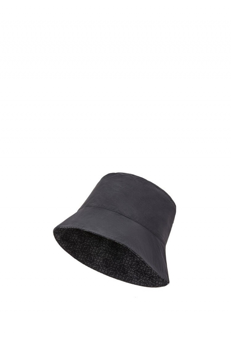 Sombreros Loewe Reversible Anagram bucket hat in jacquard and nylon Hombre Negras | 184WONQUC