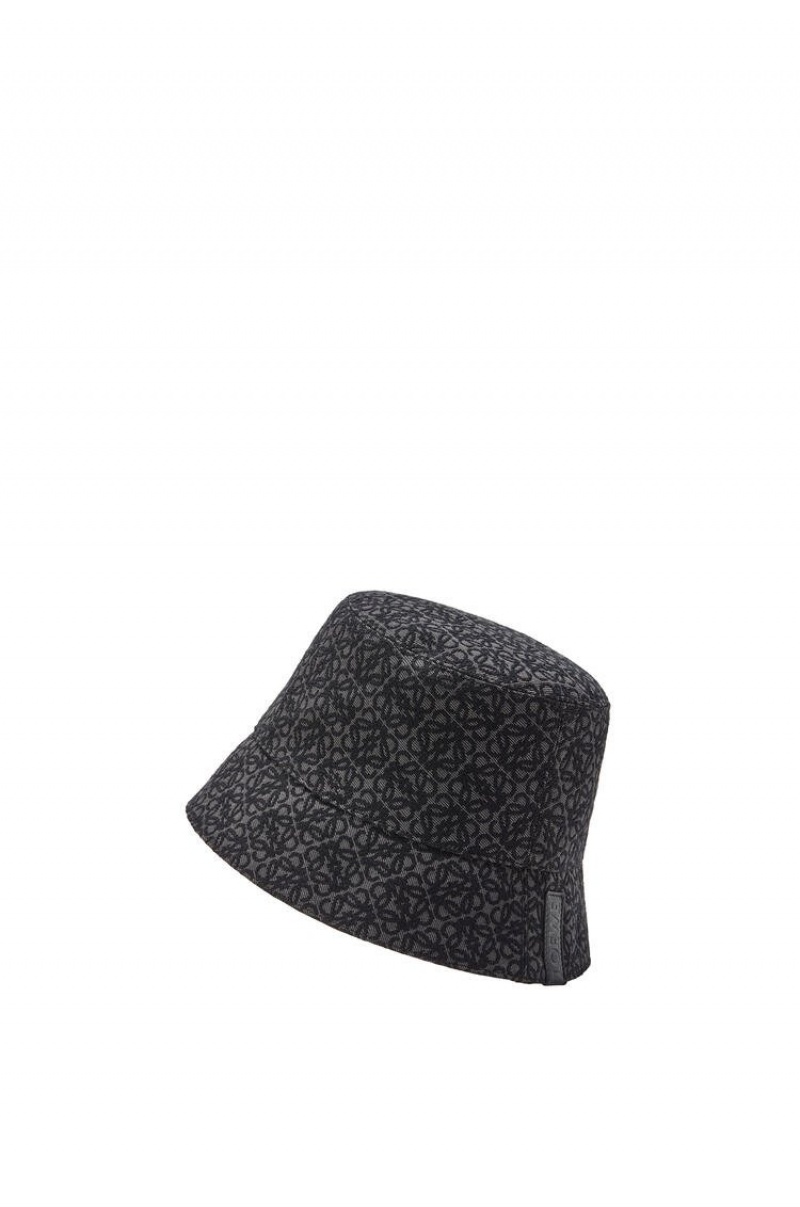 Sombreros Loewe Reversible Anagram bucket hat in jacquard and nylon Hombre Negras | 184WONQUC