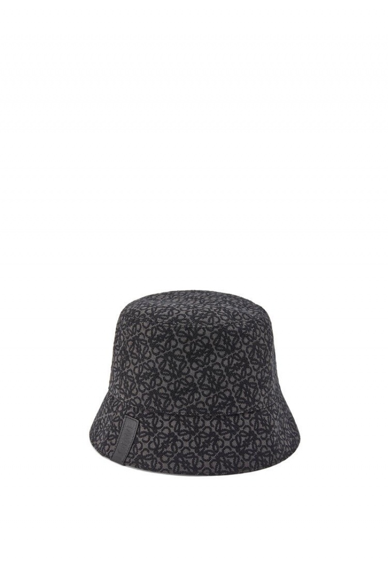 Sombreros Loewe Reversible Anagram bucket hat in jacquard and nylon Hombre Negras | 184WONQUC