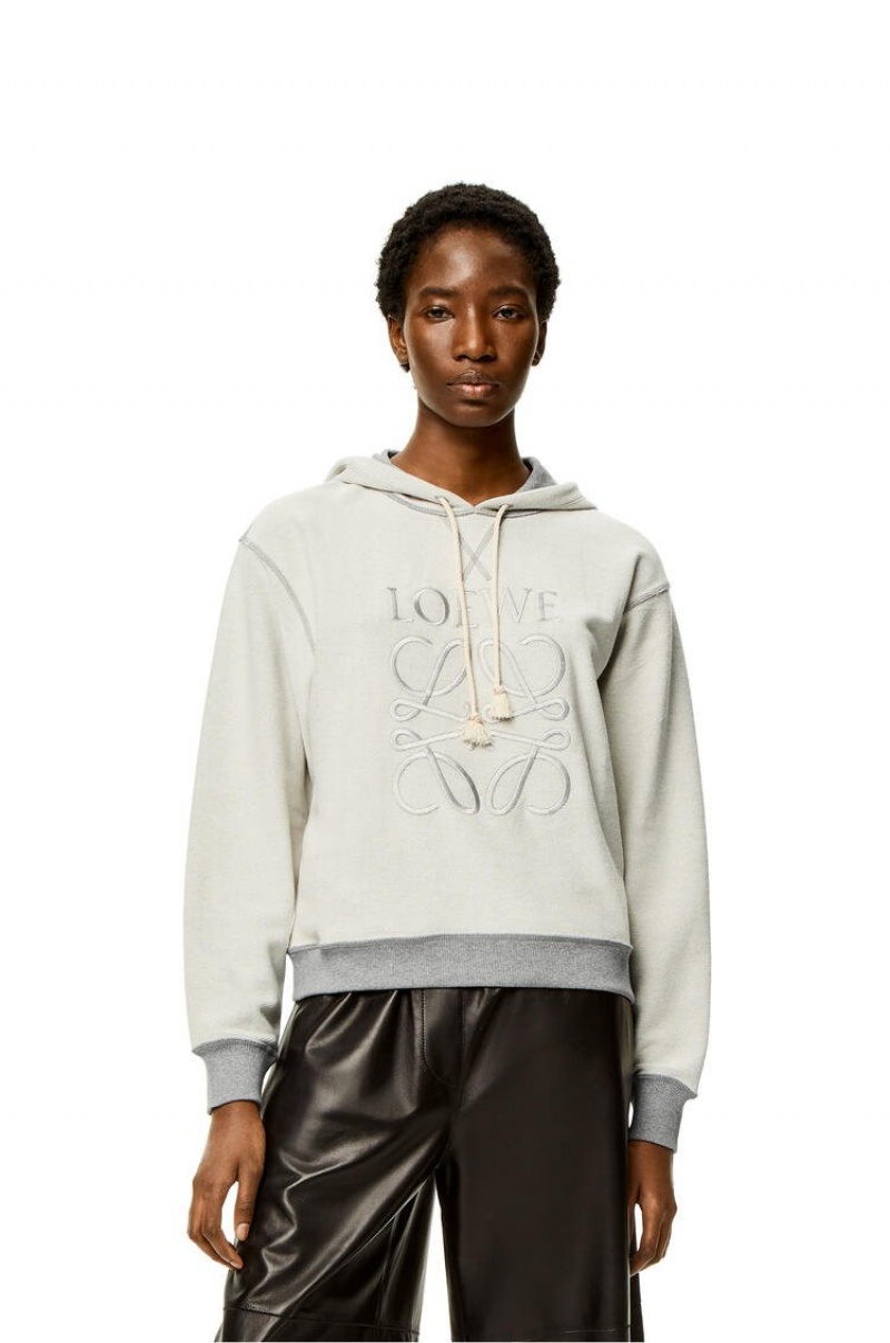 Sudadera con Capucha Loewe Anagram hoodie in cotton Mujer Gris | 253PAGCRI