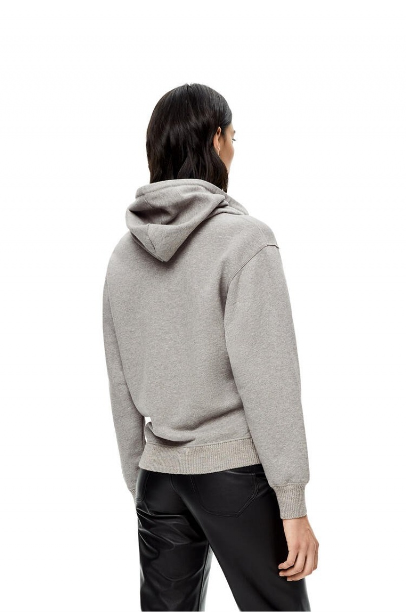 Sudadera con Capucha Loewe LOEWE Anagram hoodie in cotton Mujer Gris | 420XRDVIM