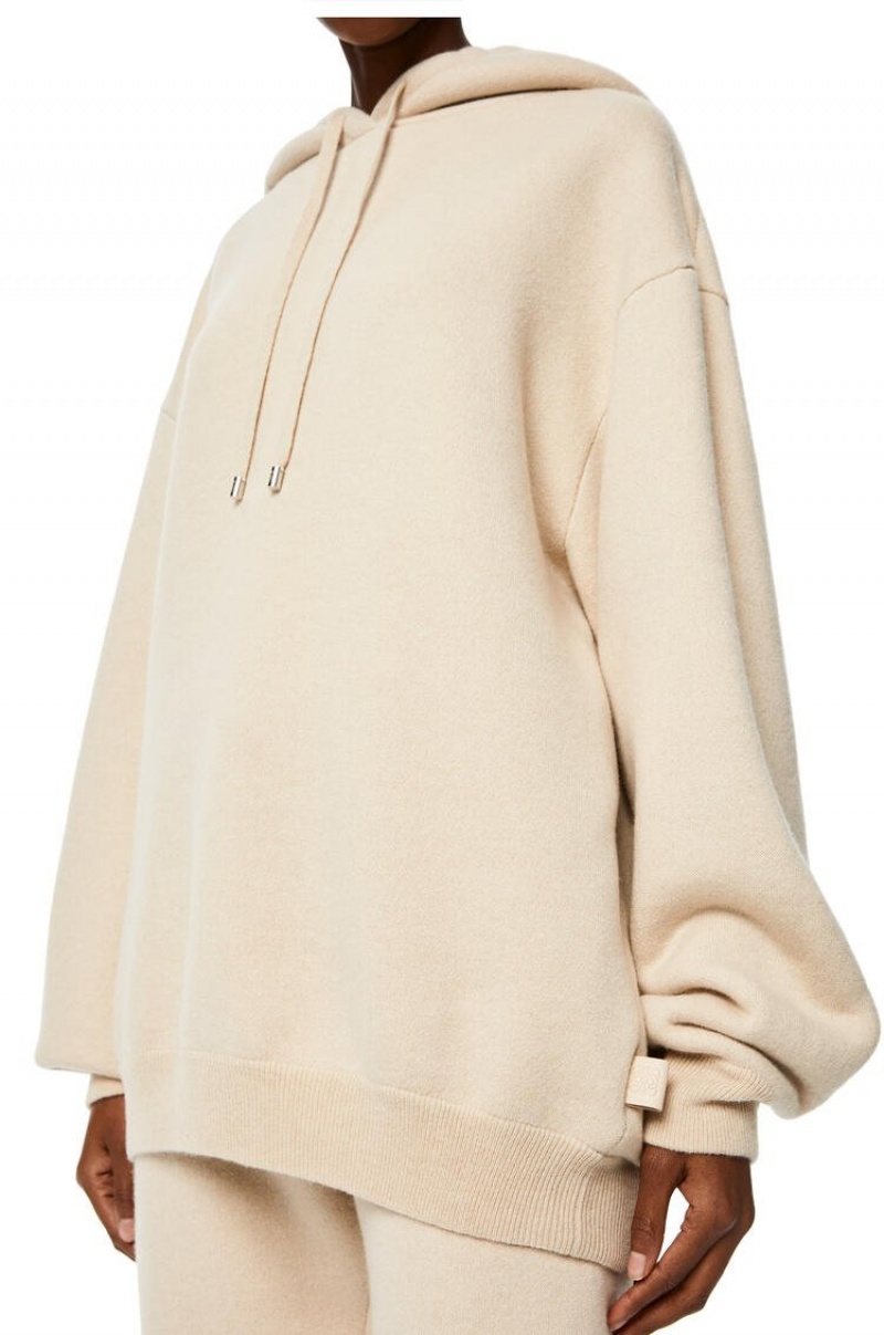 Sudadera con Capucha Loewe Oversize hoodie in cashmere Mujer Ecru | 769XTCISR