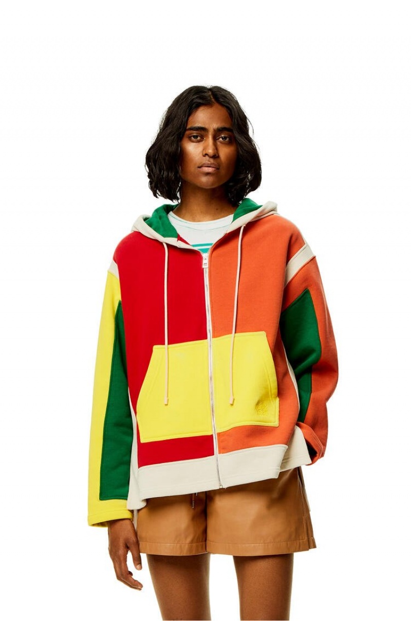 Sudadera con Capucha Loewe Oversized zip hoodie in cotton Mujer Multicolor | 150LSOTCD