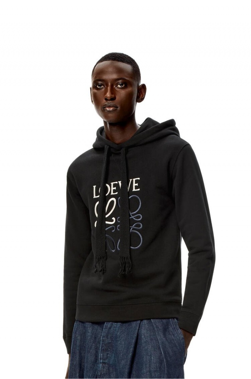 Sudaderas Loewe Anagram hoodie in cotton Hombre Negras | 290FTZLJU