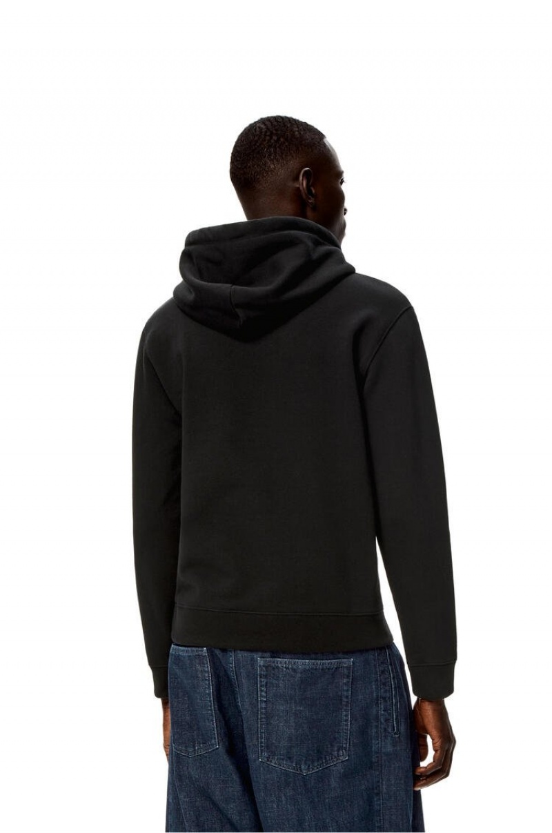 Sudaderas Loewe Anagram hoodie in cotton Hombre Negras | 290FTZLJU