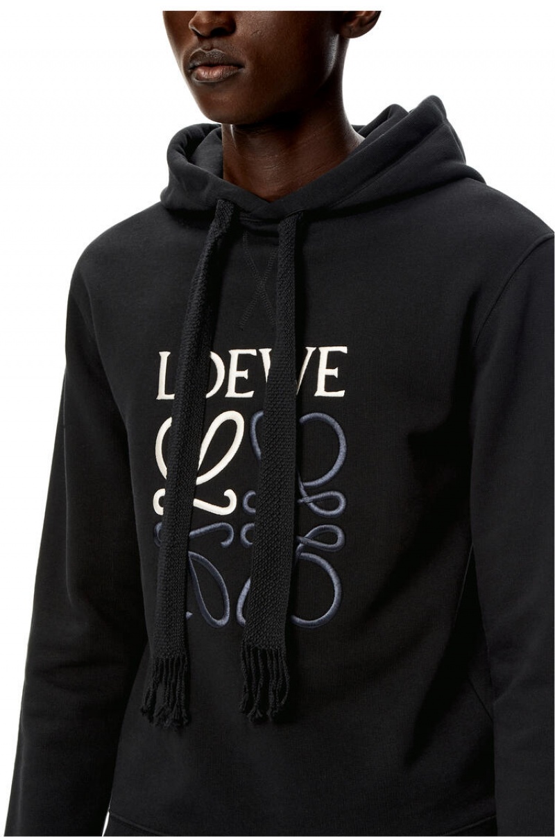 Sudaderas Loewe Anagram hoodie in cotton Hombre Negras | 290FTZLJU