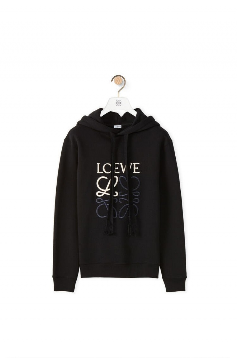 Sudaderas Loewe Anagram hoodie in cotton Hombre Negras | 290FTZLJU