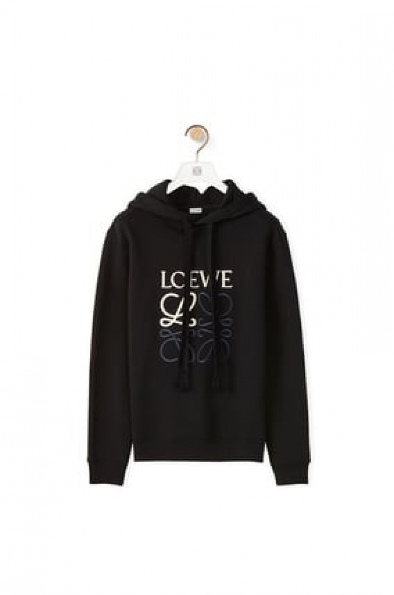 Sudaderas Loewe Anagram hoodie in cotton Hombre Negras | 290FTZLJU