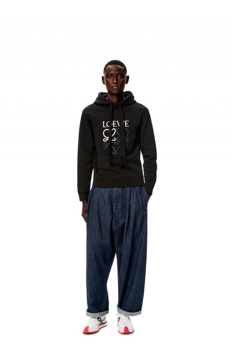 Sudaderas Loewe Anagram hoodie in cotton Hombre Negras | 290FTZLJU