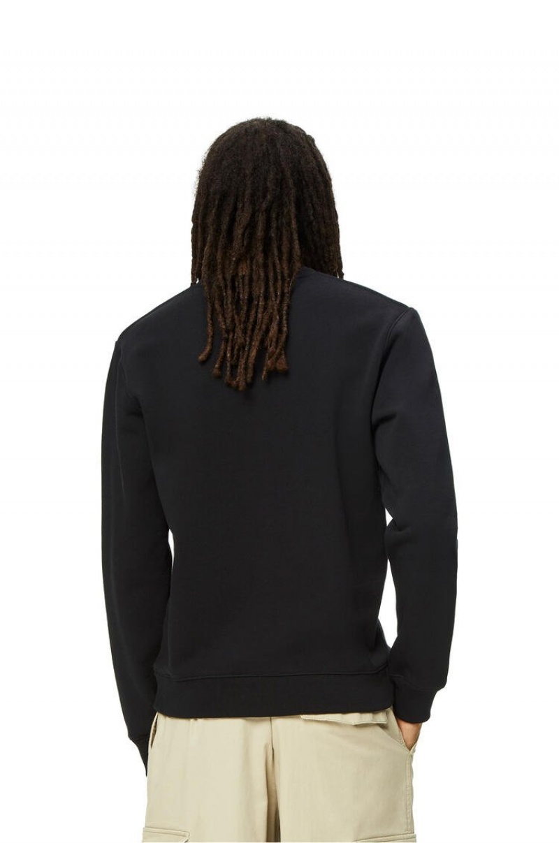 Sudaderas Loewe Anagram sweatshirt in cotton Hombre Negras | 610JNVOWA