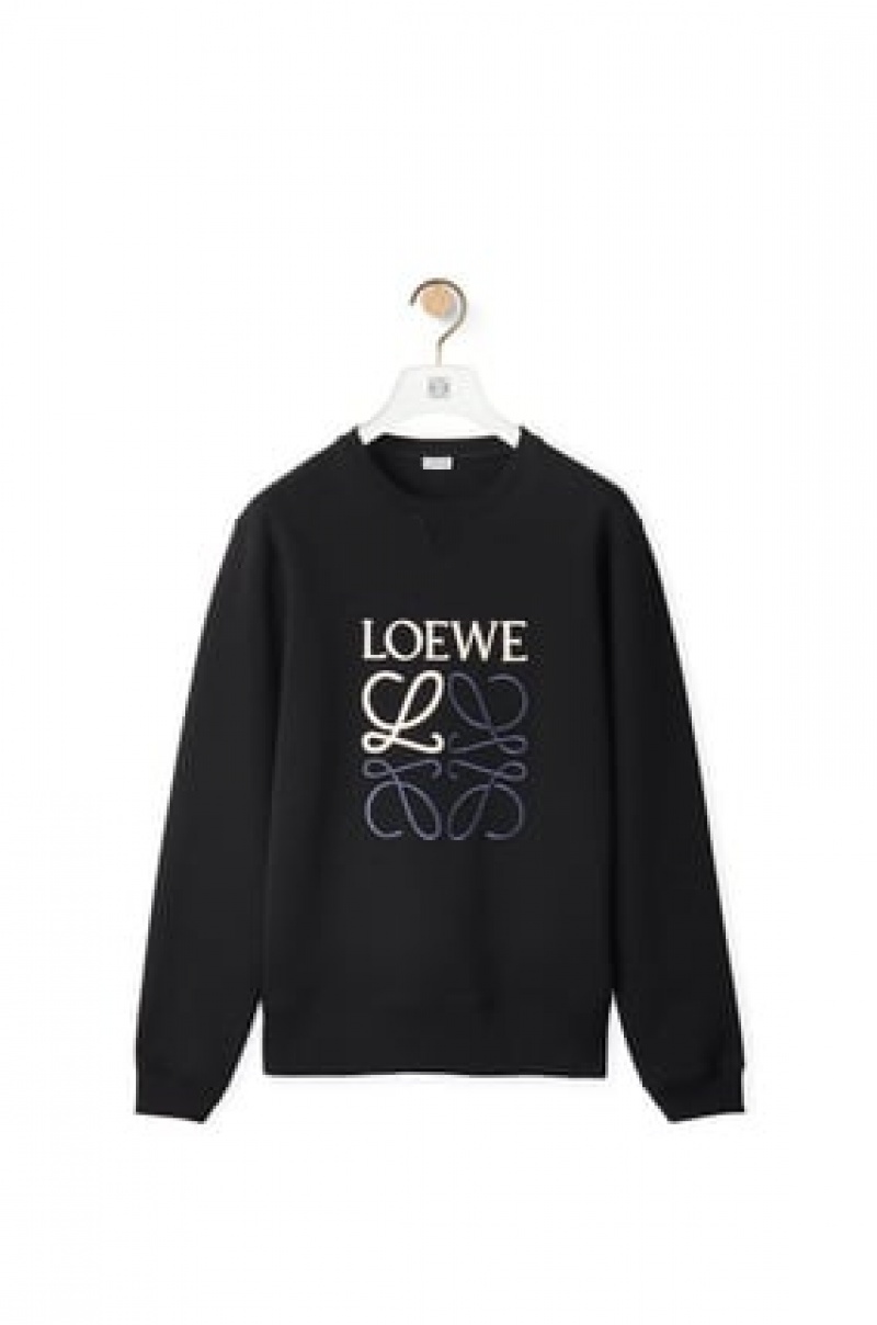 Sudaderas Loewe Anagram sweatshirt in cotton Hombre Negras | 610JNVOWA