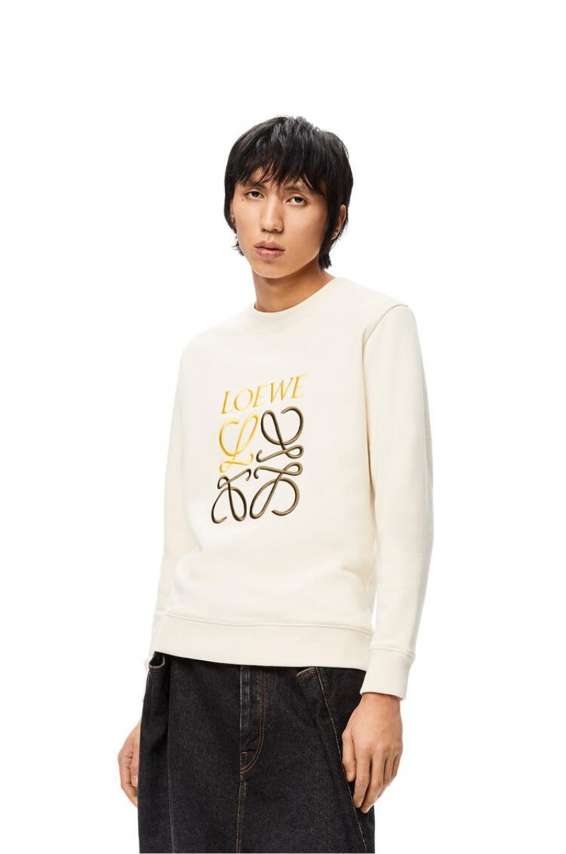 Sudaderas Loewe Anagram sweatshirt in cotton Hombre Ecru | 275LBIWOZ