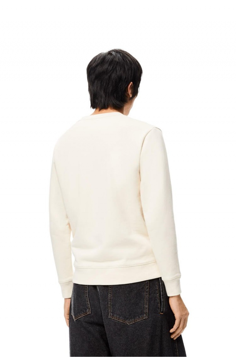 Sudaderas Loewe Anagram sweatshirt in cotton Hombre Ecru | 275LBIWOZ