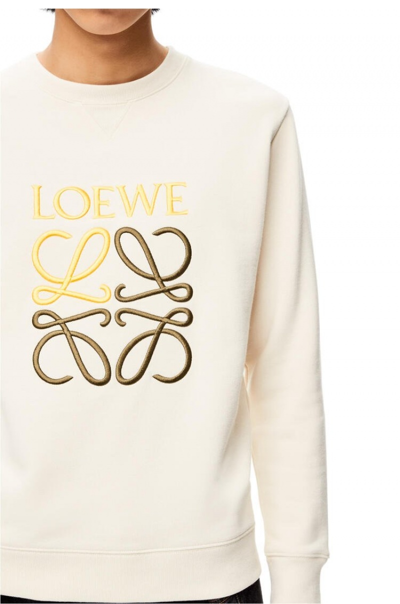 Sudaderas Loewe Anagram sweatshirt in cotton Hombre Ecru | 275LBIWOZ