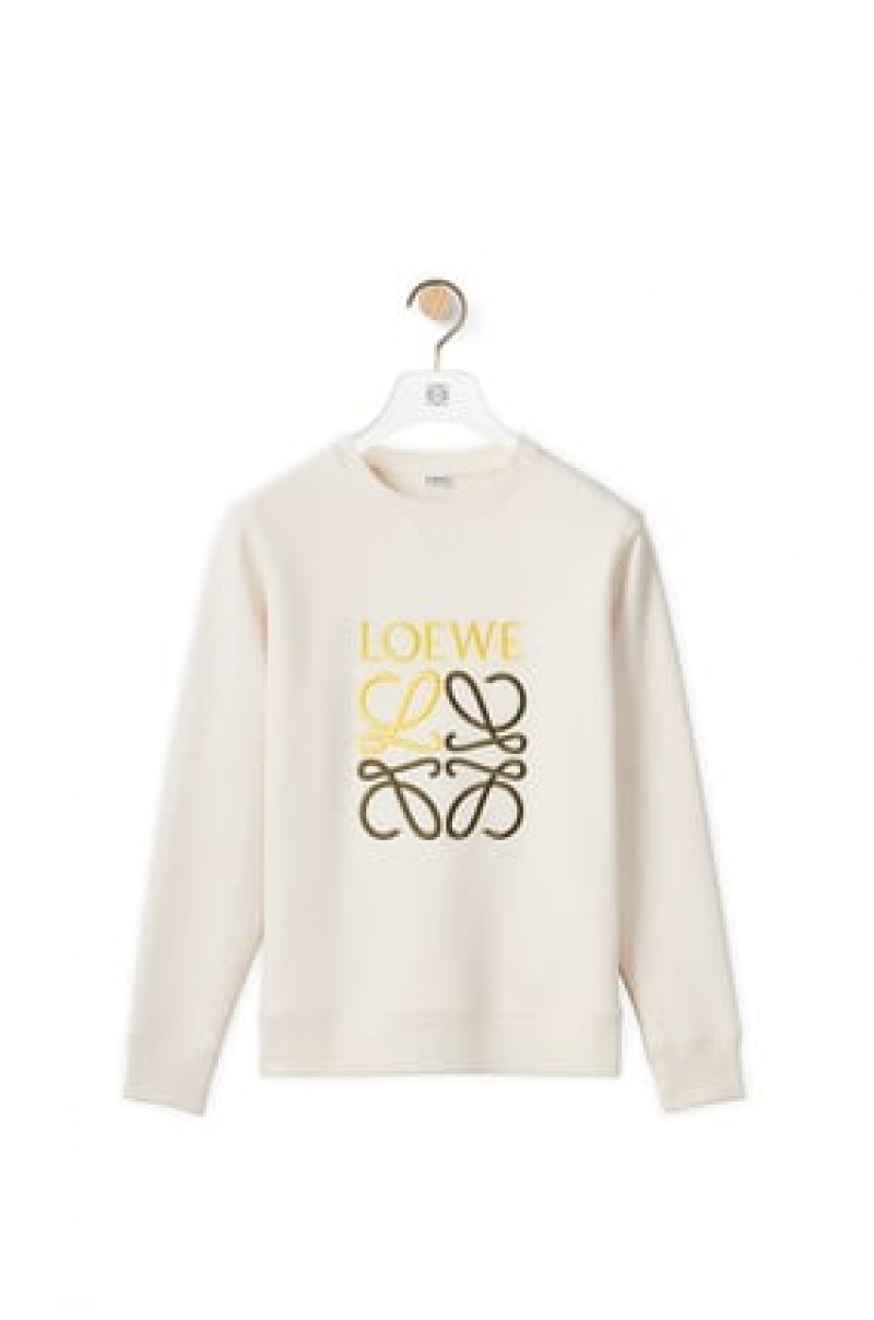 Sudaderas Loewe Anagram sweatshirt in cotton Hombre Ecru | 275LBIWOZ