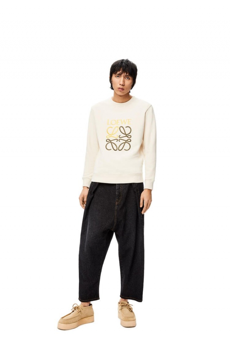 Sudaderas Loewe Anagram sweatshirt in cotton Hombre Ecru | 275LBIWOZ