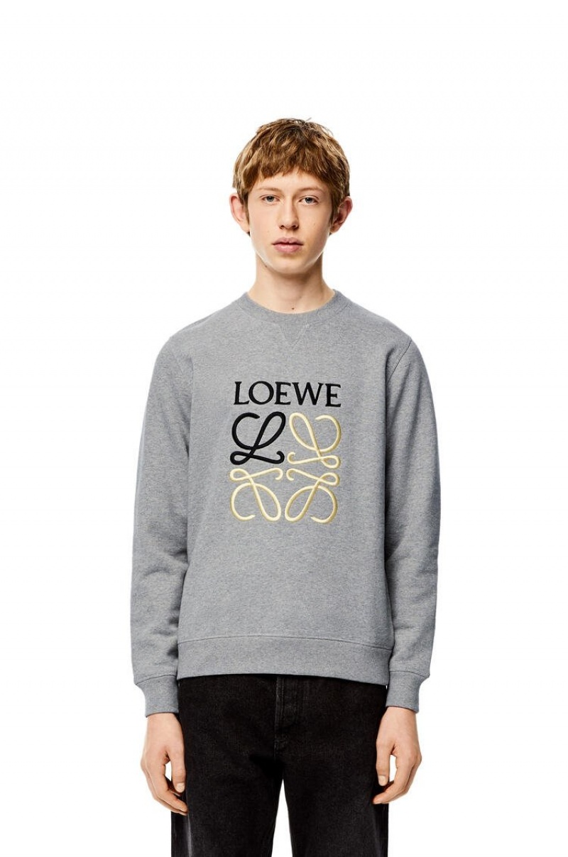 Sudaderas Loewe Anagram sweatshirt in cotton Hombre Gris | 273FTDGBJ