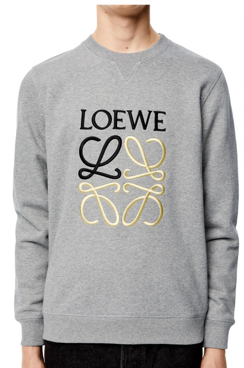 Sudaderas Loewe Anagram sweatshirt in cotton Hombre Gris | 273FTDGBJ