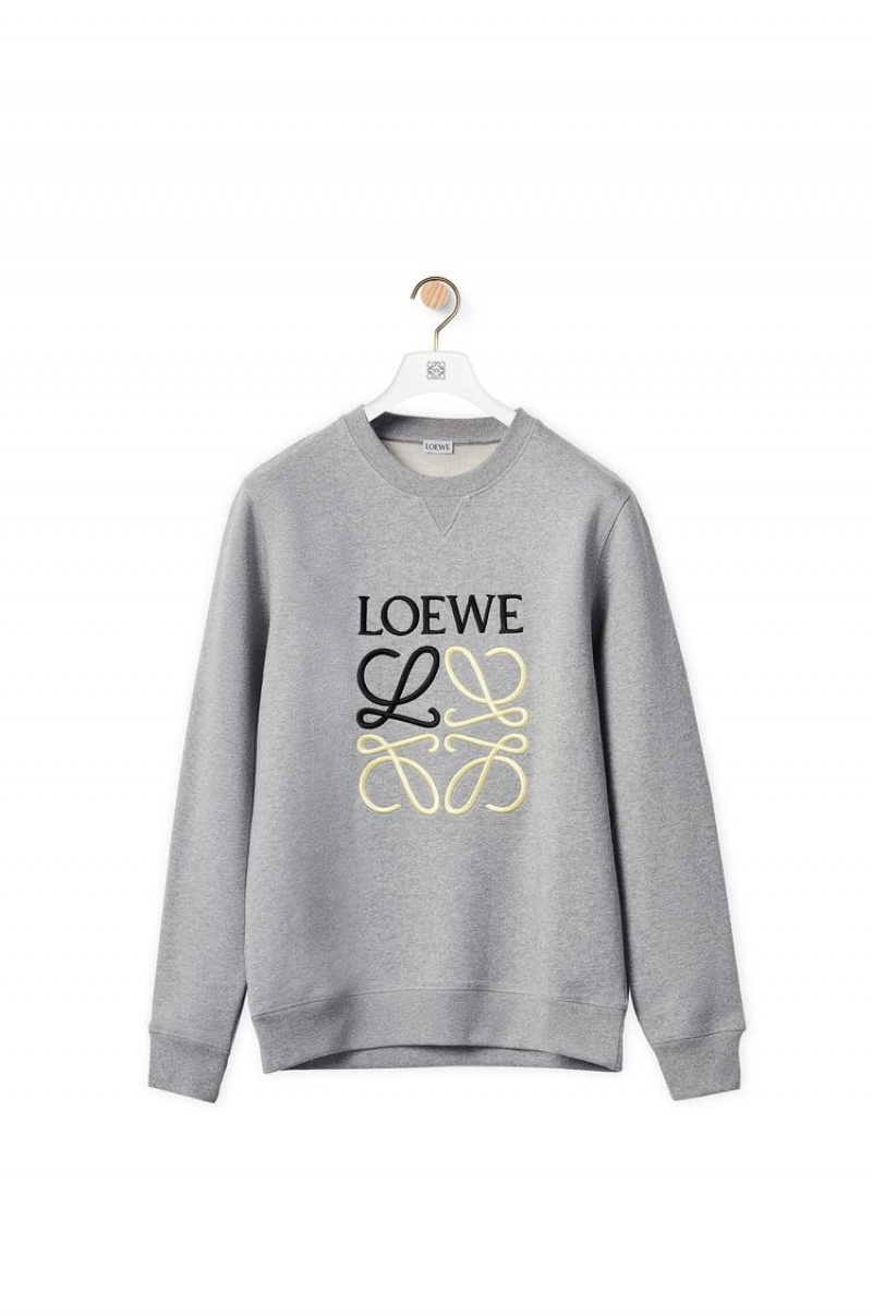 Sudaderas Loewe Anagram sweatshirt in cotton Hombre Gris | 273FTDGBJ