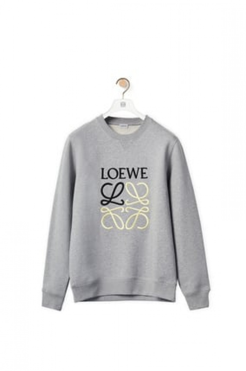 Sudaderas Loewe Anagram sweatshirt in cotton Hombre Gris | 273FTDGBJ