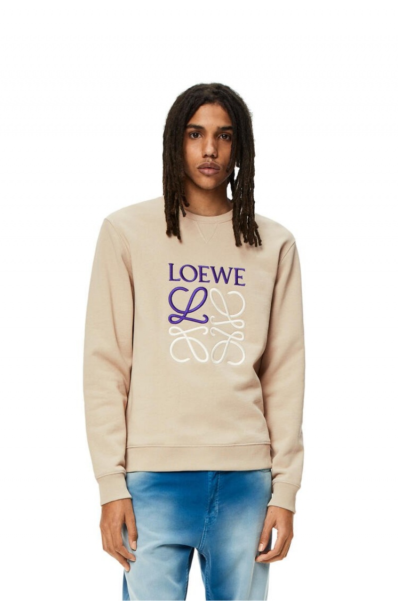 Sudaderas Loewe Anagram sweatshirt in cotton Hombre Gris | 156XWUYLK