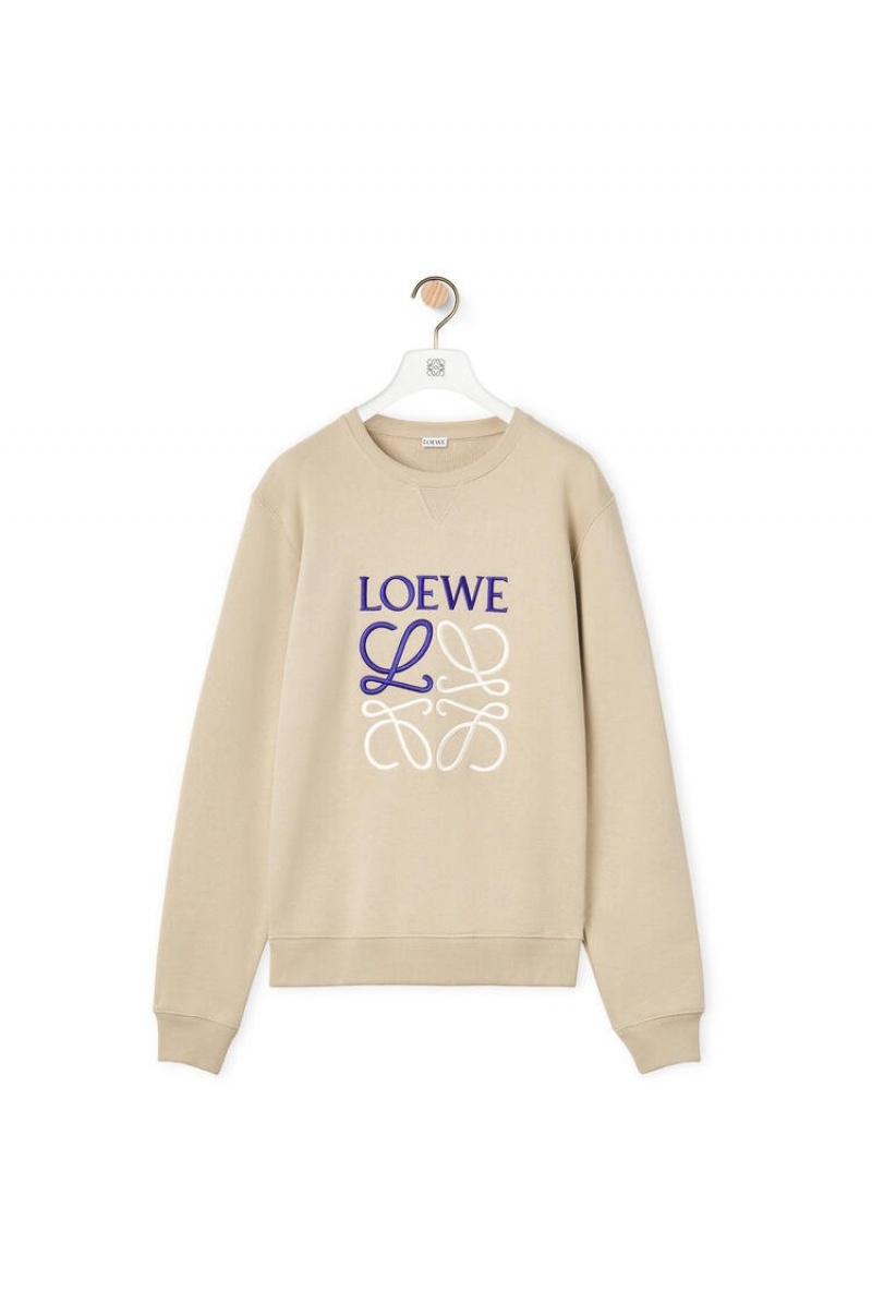 Sudaderas Loewe Anagram sweatshirt in cotton Hombre Gris | 156XWUYLK