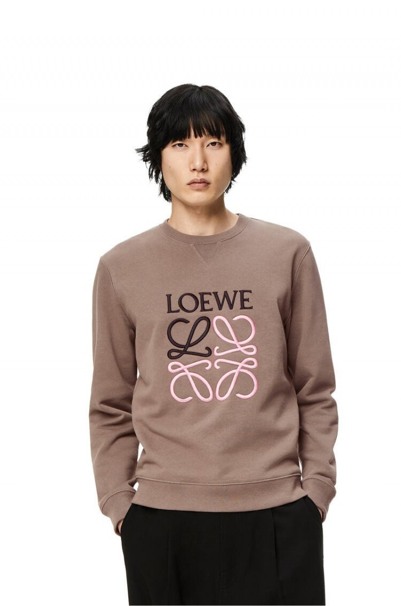 Sudaderas Loewe Anagram sweatshirt in cotton Hombre Gris | 710OQTREY