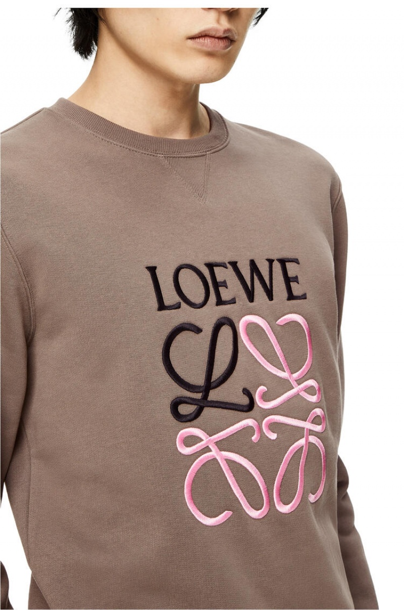 Sudaderas Loewe Anagram sweatshirt in cotton Hombre Gris | 710OQTREY