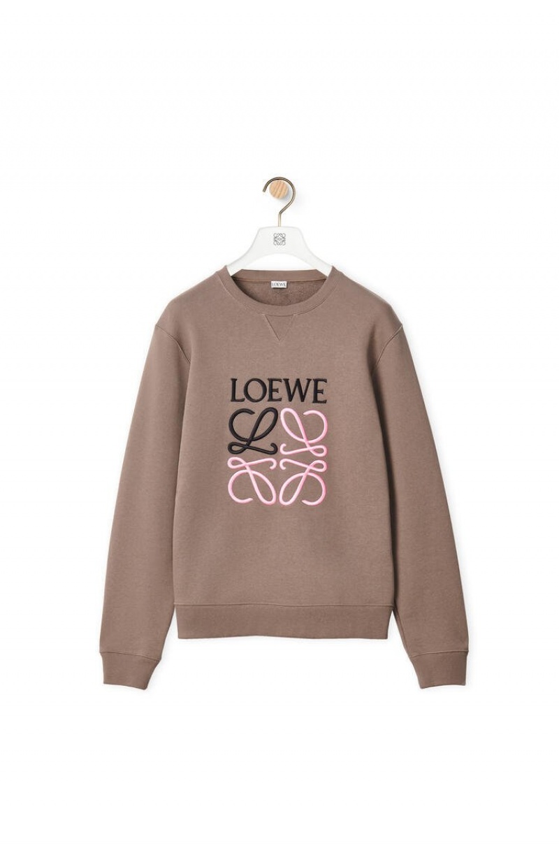 Sudaderas Loewe Anagram sweatshirt in cotton Hombre Gris | 710OQTREY