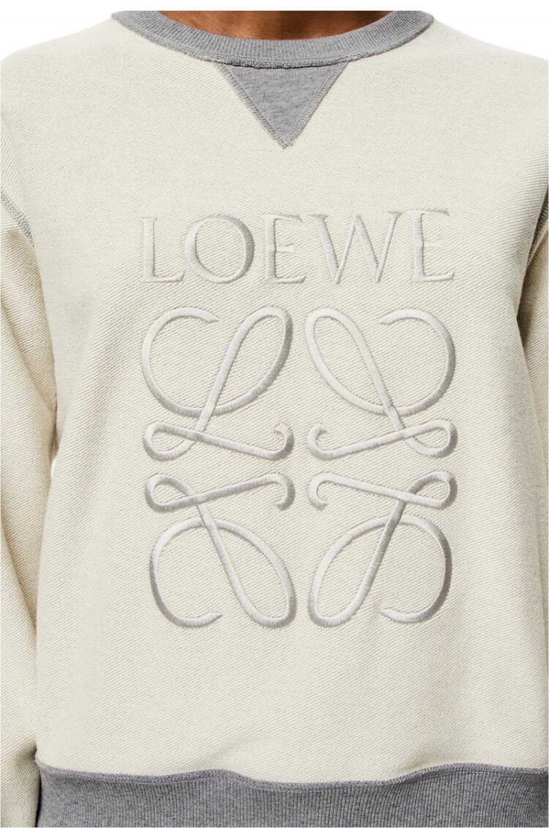 Sudaderas Loewe Anagram sweatshirt in cotton Mujer Gris | 653LBTVSK