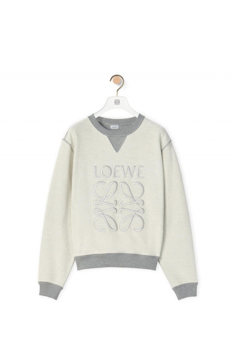 Sudaderas Loewe Anagram sweatshirt in cotton Mujer Gris | 653LBTVSK