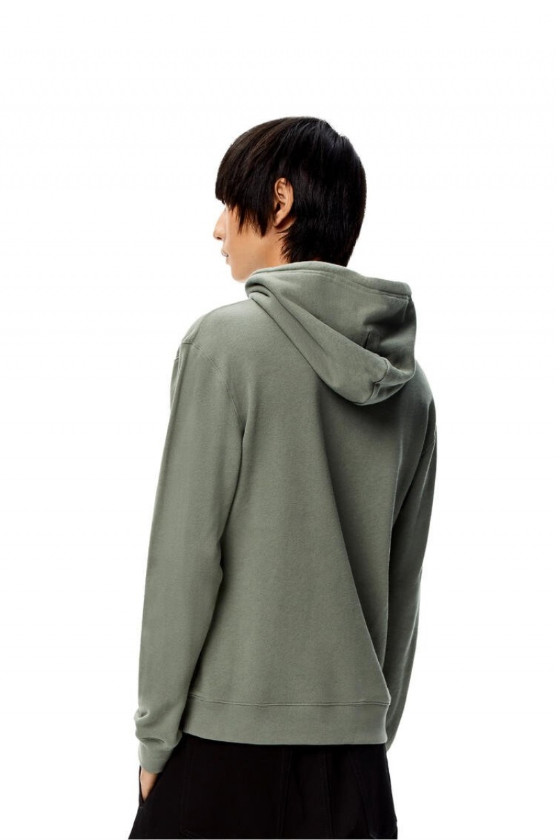 Sudaderas Loewe Anagram tonal hoodie in cotton Hombre Verde | 143DNRYBC