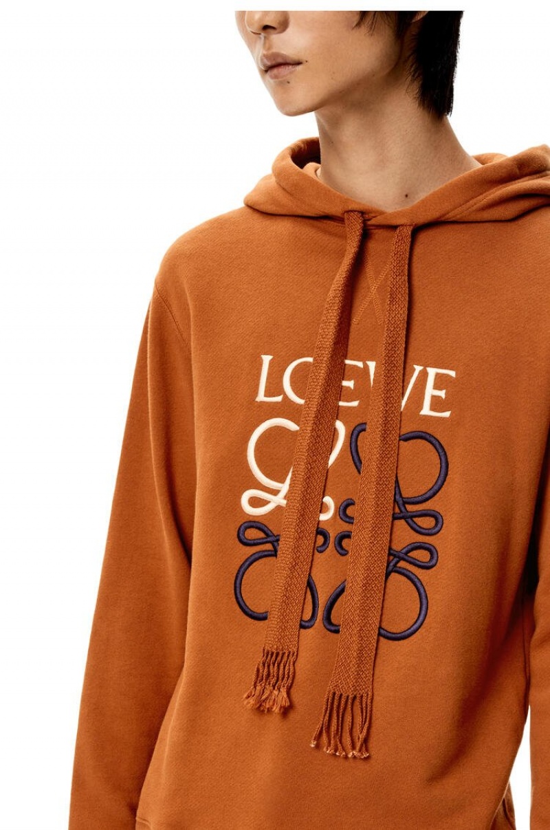 Sudaderas Loewe Anagram tonal hoodie in cotton Hombre Rojas | 783TIJNRX