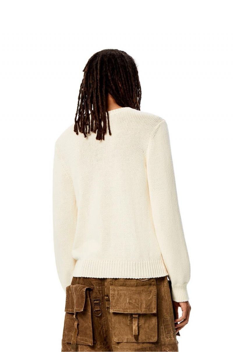 Sudaderas Loewe Double square sweater in organic cotton Hombre Blancas Multicolor | 204QINKGC