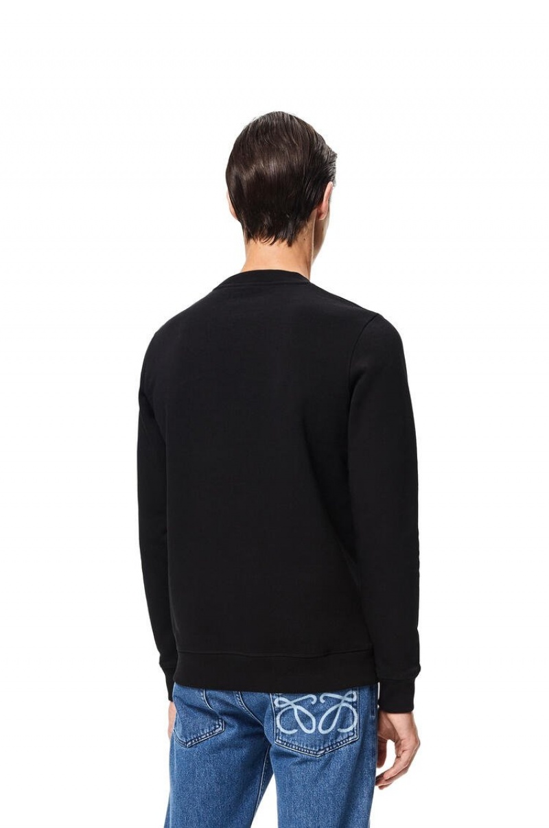 Sudaderas Loewe LOEWE Anagram embroidered sweatshirt in cotton Hombre Negras | 967HTXINQ