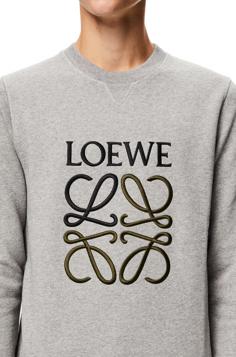 Sudaderas Loewe LOEWE Anagram embroidered sweatshirt in cotton Hombre Gris | 067GTBWYC