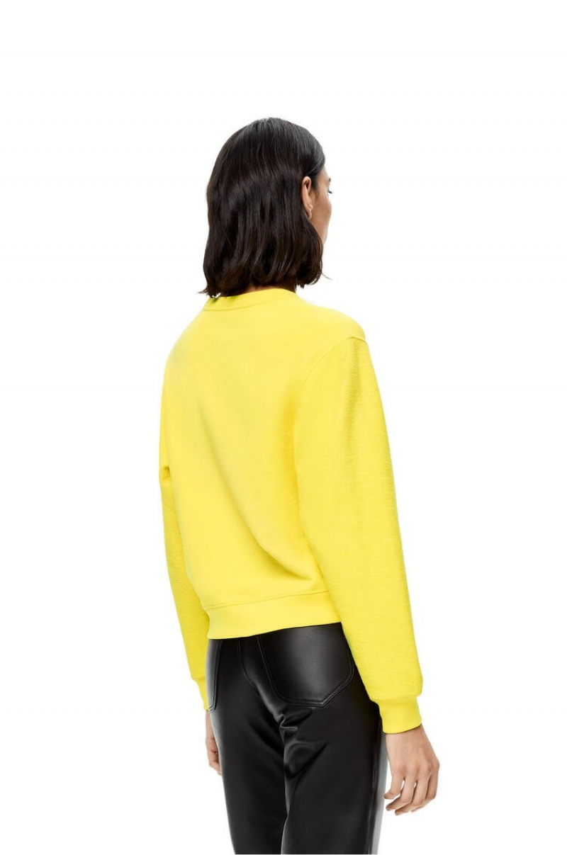 Sudaderas Loewe LOEWE Anagram embroidered sweatshirt in cotton Mujer Amarillo | 134JXHRDI