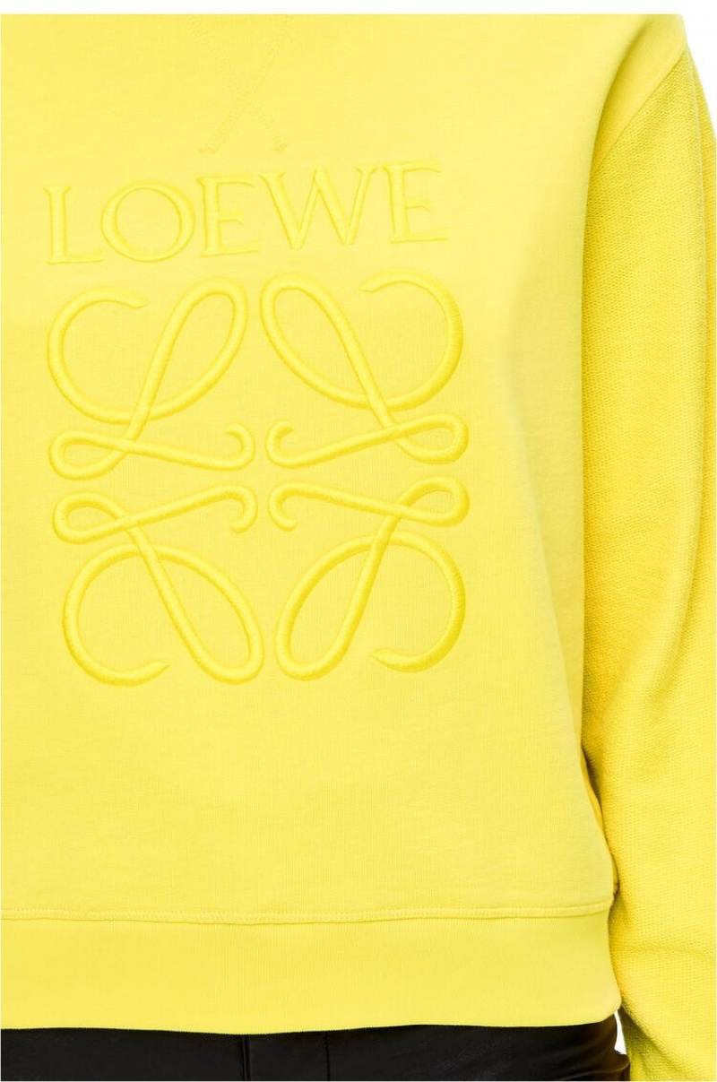 Sudaderas Loewe LOEWE Anagram embroidered sweatshirt in cotton Mujer Amarillo | 134JXHRDI