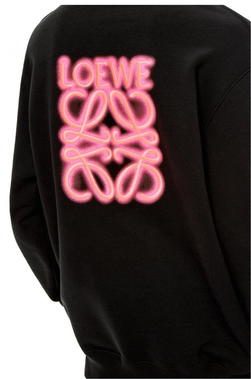 Sudaderas Loewe LOEWE neon hoodie in cotton Hombre Negras | 824PNCOSA