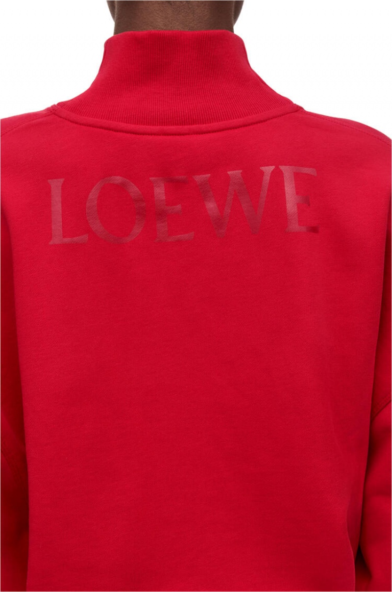 Sudaderas Loewe Loewe lips sweatshirt in cotton Mujer Rojas | 109NQXEZM