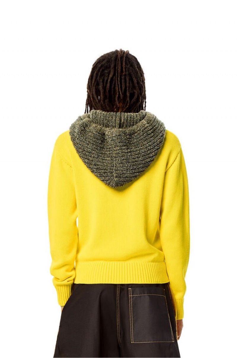 Sudaderas Loewe Multi-colour knit hoodie in cotton Hombre Amarillo | 841SPBCTE